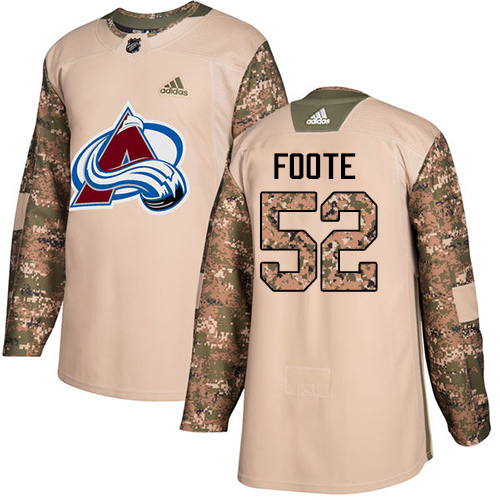 Herren Colorado Avalanche Eishockey Trikot Adam #52 Foote Authentic Camo Veterans Day Practice